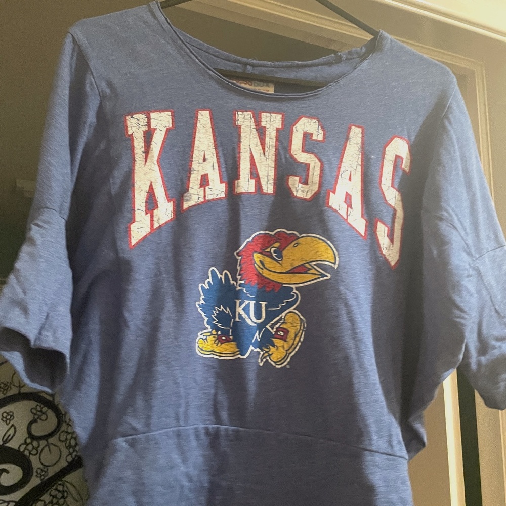 Blue Small KU quarter sleeve shirt